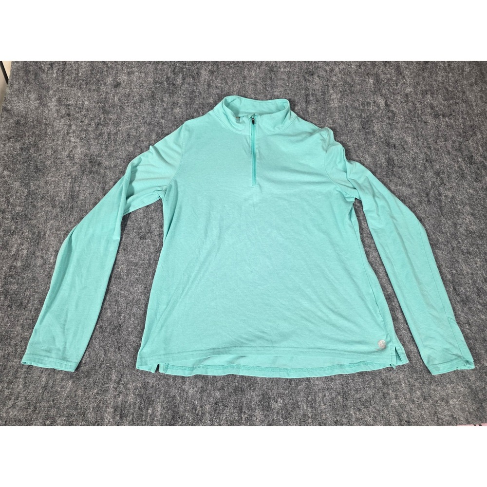 Carhartt Force Quarter Zip Pullover Womens Large 12/14 Mint Green Workwear Shirt